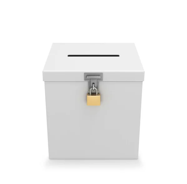 Boîte Blanche Avec Une Serrure Pour Voter Illustration — Photo