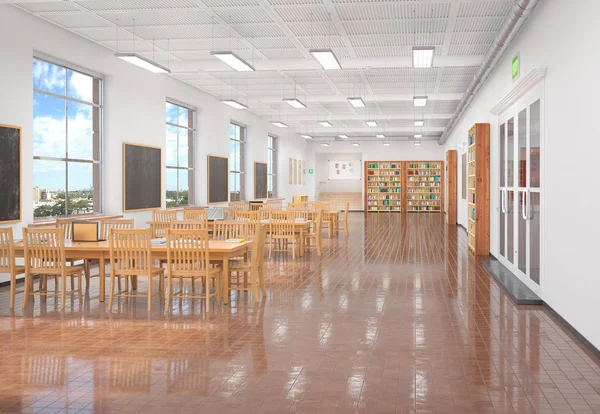 Okuma salonu iç. 3D çizim