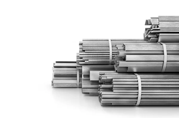 Produtos Metálicos Diferentes Perfis Tubos Metal Ilustração — Fotografia de Stock