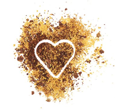 içinde kalp şeklinde kurabiye kırıntısı