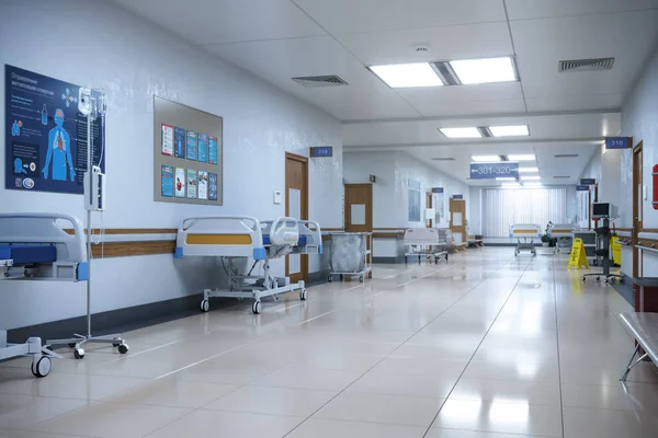 Dans Couloir Des Urgences Hôpital Ambulatoire Illustration — Photo