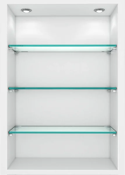 Cabinet Empty Glass Shelves Illustration — Stock Photo, Image