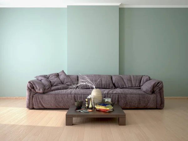 Diseño Interior Habitación Con Sofá Ilustración — Foto de Stock