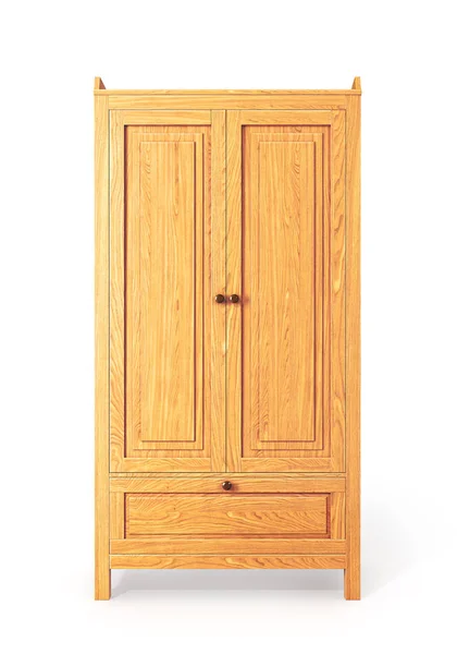 Wooden Cabinet Isolated White Background Illustration — Stock Photo, Image