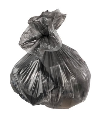 Beyaz bir arka plan üzerinde izole çöp torbası