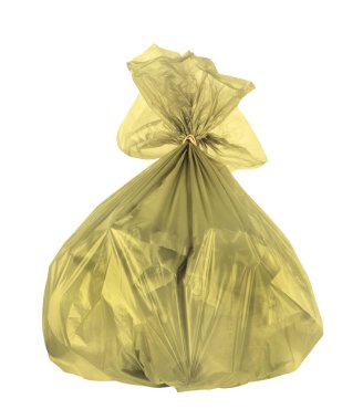 Beyaz bir arka plan üzerinde izole çöp torbası