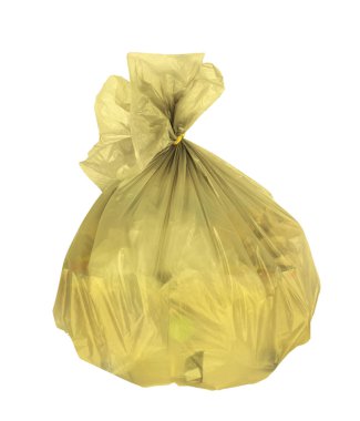 Beyaz bir arka plan üzerinde izole çöp torbası