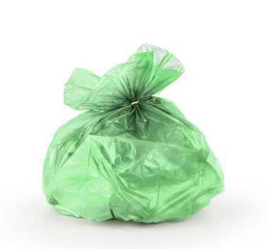 Beyaz bir arka plan üzerinde izole çöp torbası