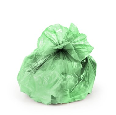 Beyaz bir arka plan üzerinde izole çöp torbası