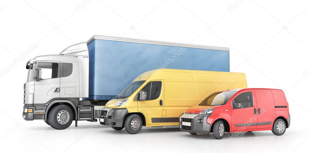 Transport for delivery isolated on a white background. 3d illustration