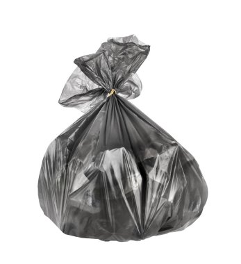 Beyaz bir arka plan üzerinde izole çöp torbası