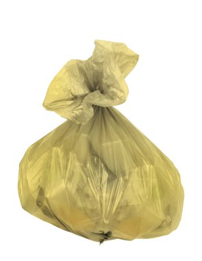 Beyaz bir arka plan üzerinde izole çöp torbası