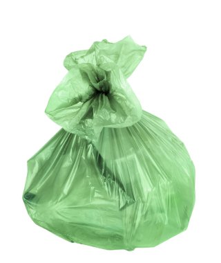 Beyaz bir arka plan üzerinde izole çöp torbası