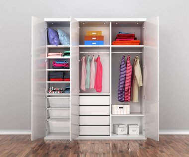  Gizli bir bölme. Gardırop. 3D çizimler