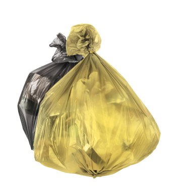 Beyaz bir arka plan üzerinde izole çöp torbaları