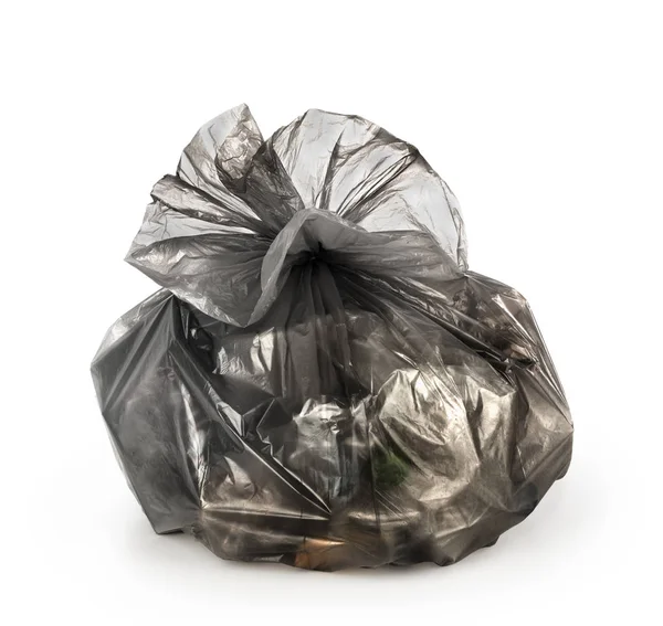 Saco Lixo Isolado Sobre Fundo Branco — Fotografia de Stock