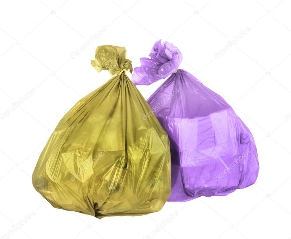 Trash bags isolated on a white background