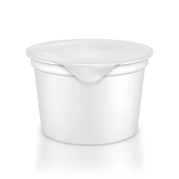 Vector Lege Witte Verpakking Container Voor Yoghurt Ijs Dessert — Stockvector
