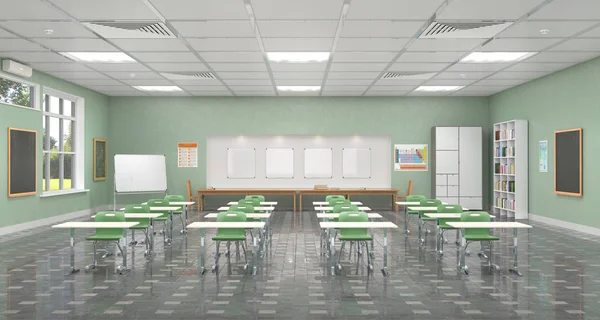 Classroom interior. 3D illustration.