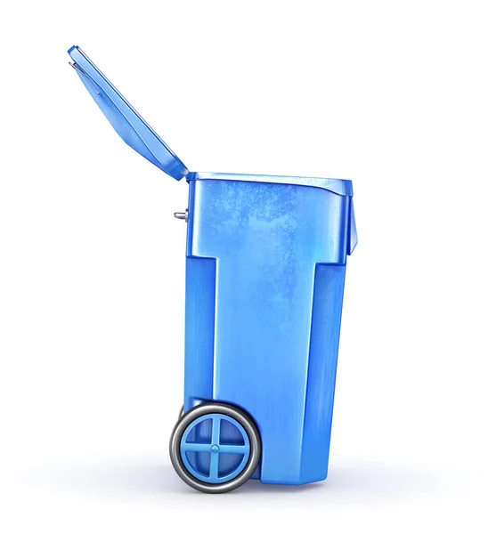 Empty Trash Can Isolated White Illustration — Stock Photo, Image