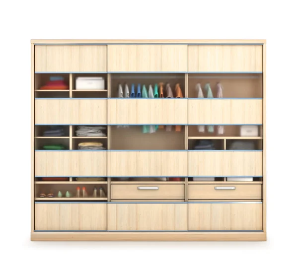 Kleiderschrank Schiebeschrank Mit Transparenten Türen Illustration — Stockfoto