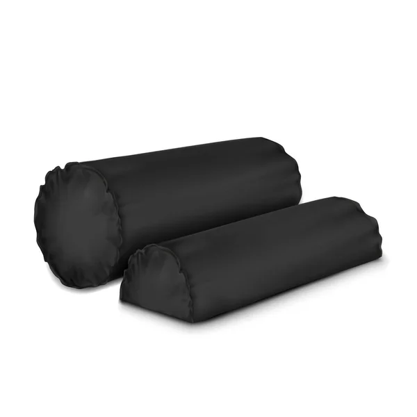 Vector Mock Conjunto Preto Pillow Cylinder —  Vetores de Stock