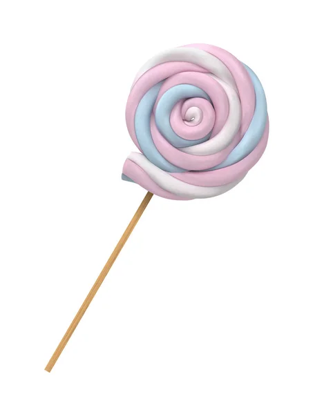 Vector Caramelos Malvaviscos Realistas Caramelo Espiral Cream Marshmallow Lollipop Ilustración — Vector de stock