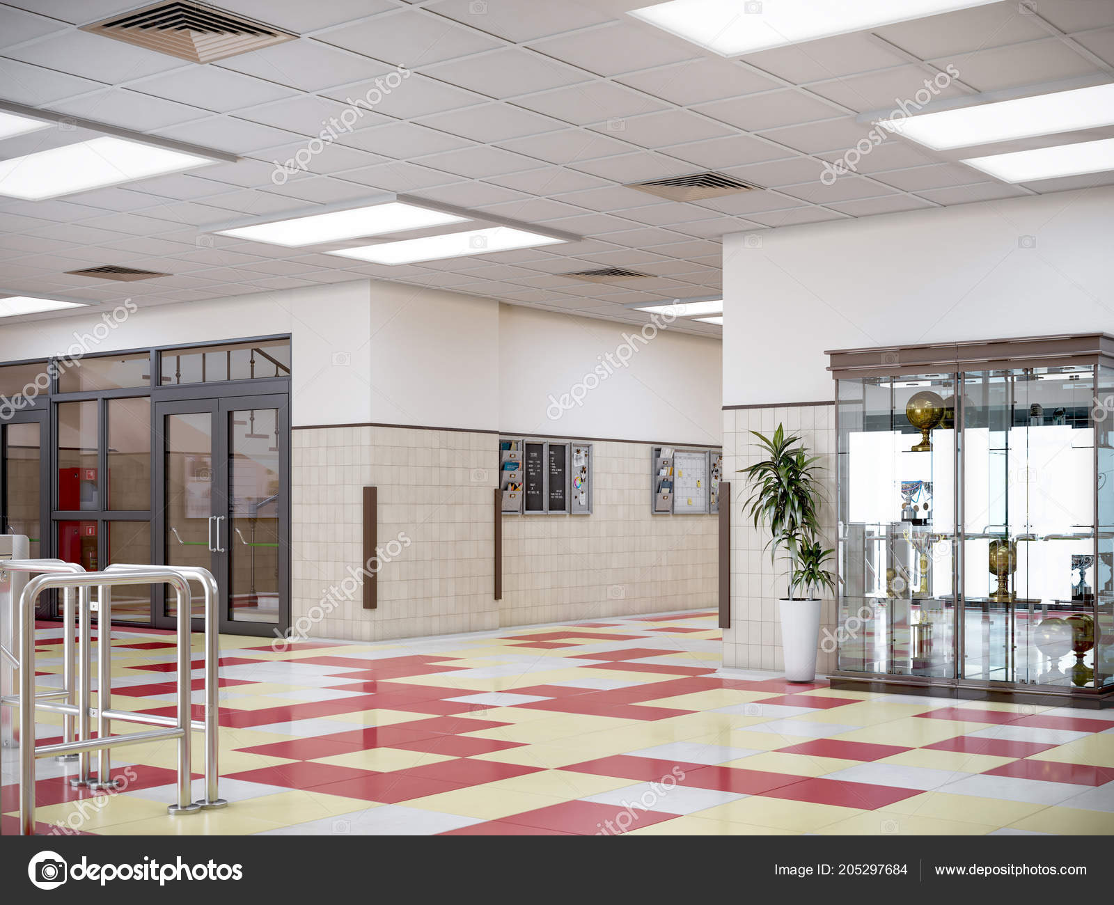 School Hallway Displays School Hallway Interior