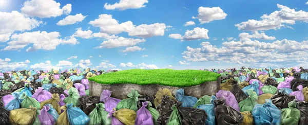 Concept Pollution Garbage Dump Piece Ground Nature Background Sea Trash — Stock Photo, Image