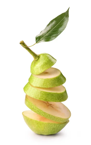 Chopped Pear White Background — Stock Photo, Image