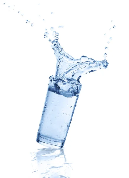 Salpicaduras Agua Vaso — Foto de Stock