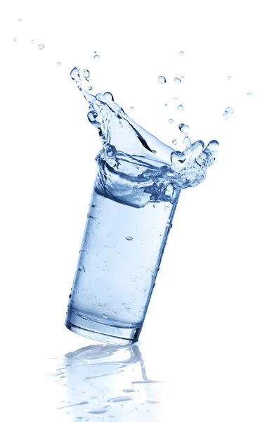 Salpicaduras Agua Vaso — Foto de Stock