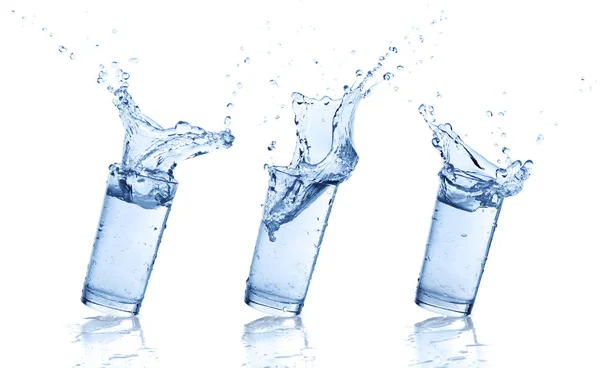 Splashes Glass Water Set — Stock Photo, Image