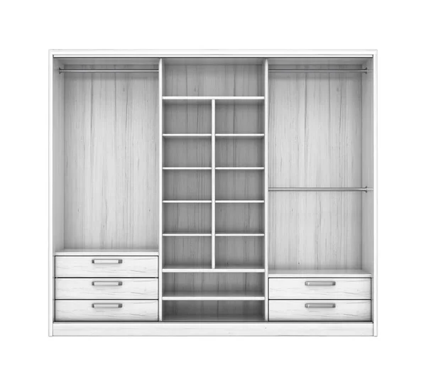 White Closet Open Doors Closet Compartment Illustration — Stock Photo, Image