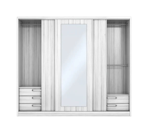 White Closet Open Doors Closet Compartment Illustration — Stock Photo, Image