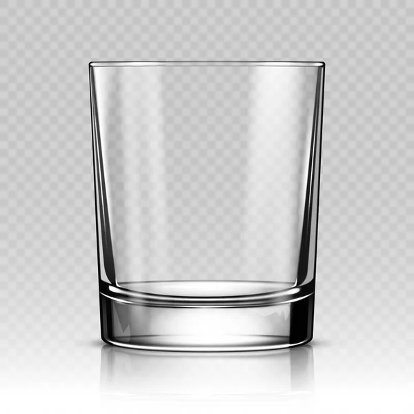 Realistiska Glas Kopp Isolerad Transparent Bakgrund Vektorillustration — Stock vektor