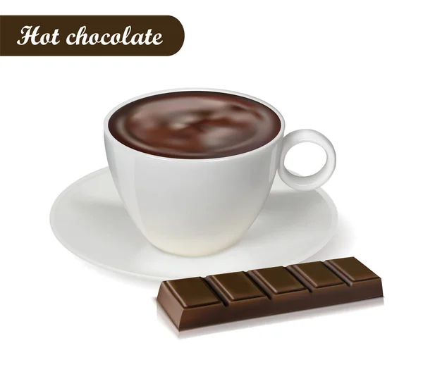 Sıcak Çikolata Meşrubatının Beyaz Arka Plan Üzerinde Izole — Stok Vektör