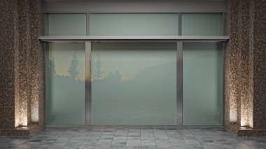 sokak 3d resimde ekranda mağaza