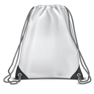 Vector. Mock Up. White Backpack bag clipart