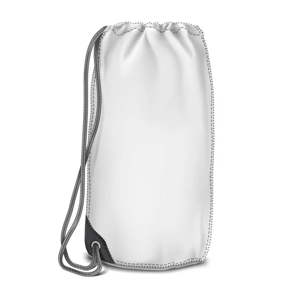 Vector Mock Mochila Blanca Bolsa Cilindro — Vector de stock