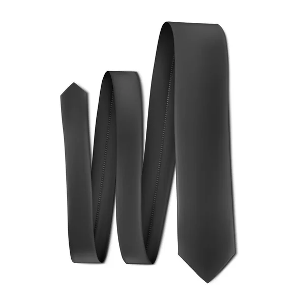 Vector Mock Black Necktie Fita — Vetor de Stock