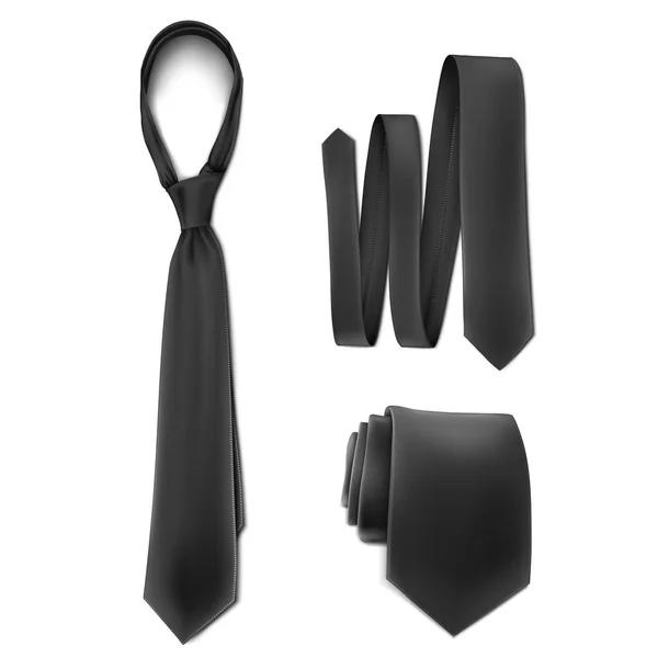 Vecteur Maquette Toi Ensemble Cravate Noire — Image vectorielle
