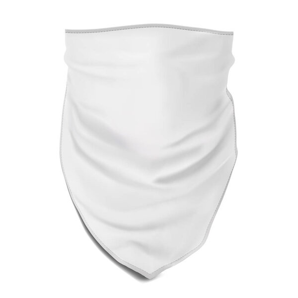 Vector. Mock Up. White bandana, buff on the face.