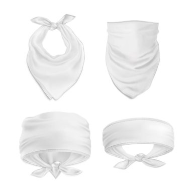 Vektör. Kadar alay et. Beyaz Bandana (buff ayarla)