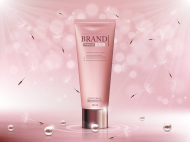 Kozmetik paket reklam şablonunun el ya da yüz kremi için vektör tasarımı