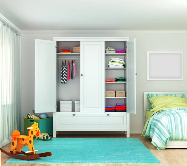 Wardrobe Children Room Illustration — Stock Photo, Image