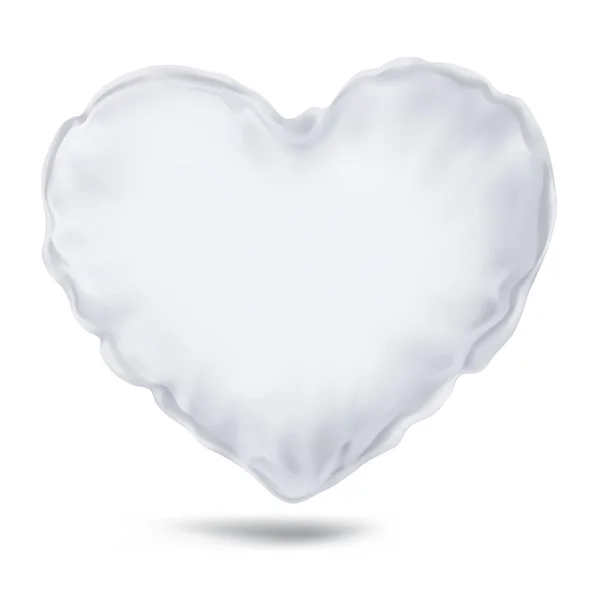 Vector Mock White Pillow Heart — Stock Vector