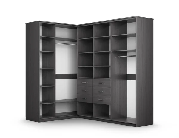 Cabinet Dark Wood Closet Compartment Illustration — Stock Photo, Image