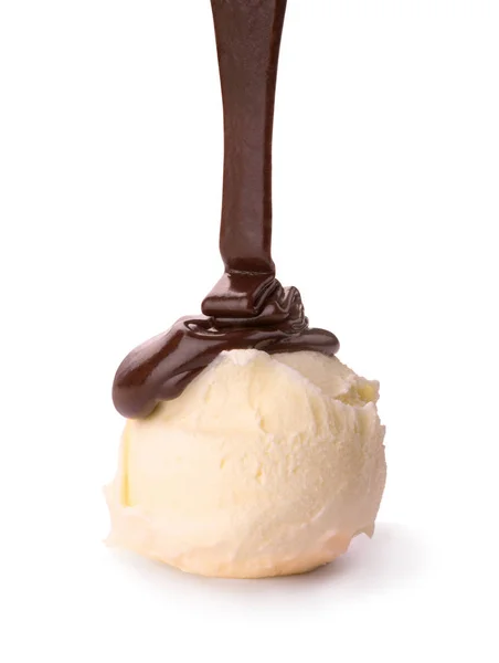 白い背景の上のチョコレート アイス クリーム — ストック写真