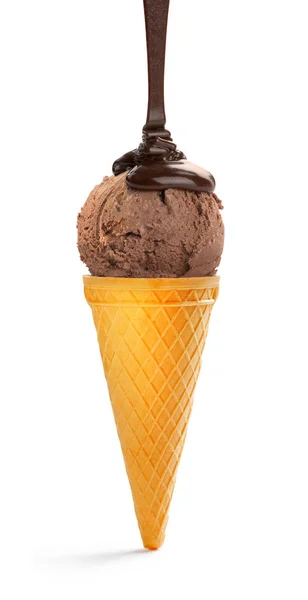 Glace au chocolat avec chocolat — Photo